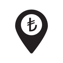 Obraz premium point of payment icon. turkish liras sign design vector illustra
