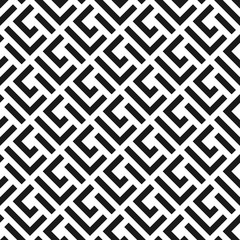 Black and white geometric seamless pattern. Vector background