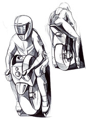 A design drawing of a compact vehicle based on osmo wheels.