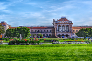 Zagreb, Croatia - Sept 12, 2018: Main Rail Station in Zagreb.