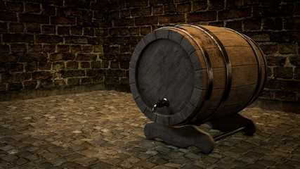 Winemaking barel 3d illustration