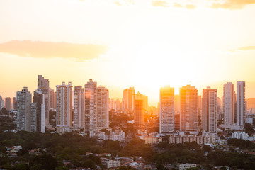 Goiânia skyline at sunset
