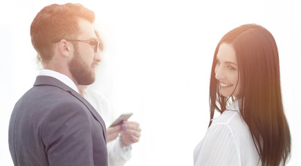 close-up of successful employees of the company.