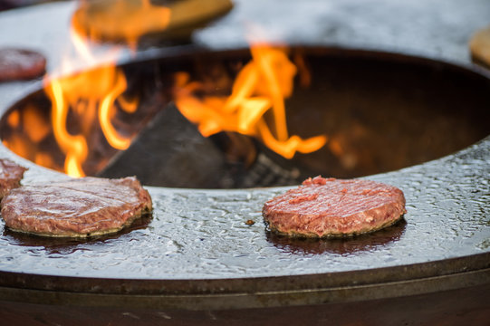 Grill, burger, fire