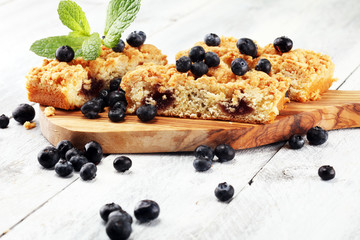 blueberry cake. homemade delicious blueberry cake for dessert.