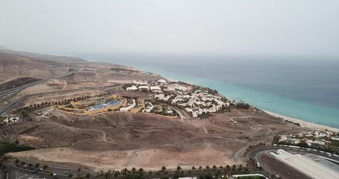 Aerial view of a seaside resort in Fuerteventura 2, Canary Islands, Spain
