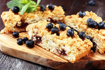 blueberry cake. homemade delicious blueberry cake for dessert.
