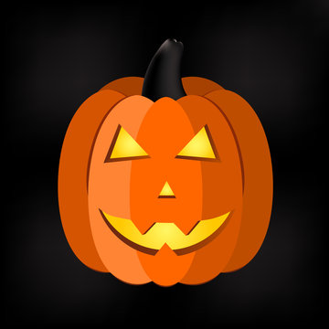 Halloween pumpkin with shining eyes. vector design illustration.