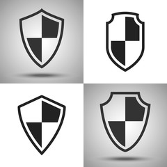 Shield icon vector set