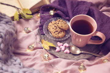 Pink cup of tea