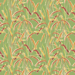 wild flowers and ears of wheat on a summer meadow. pattern. Watercolor.
- 222531419