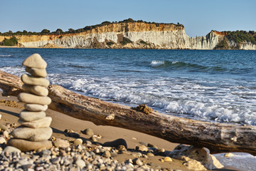 Gerakas Bucht und Strand auf Zakynthos, Griechanland, wo Touristen und Schildkr&ouml;ten die Koexistenz &uuml;ben