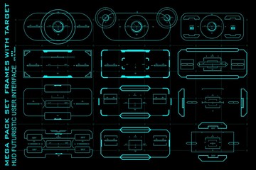 HUD graphic set target, virtual reality technology screen