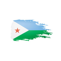 Djibouti flag, vector illustration on a white background