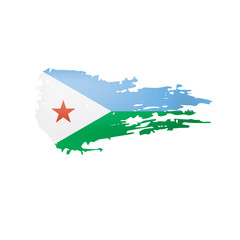 Djibouti flag, vector illustration on a white background