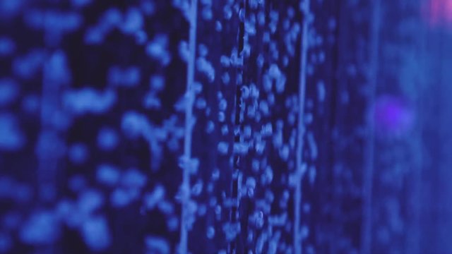 Closeup air bubbles illumination  in the night club