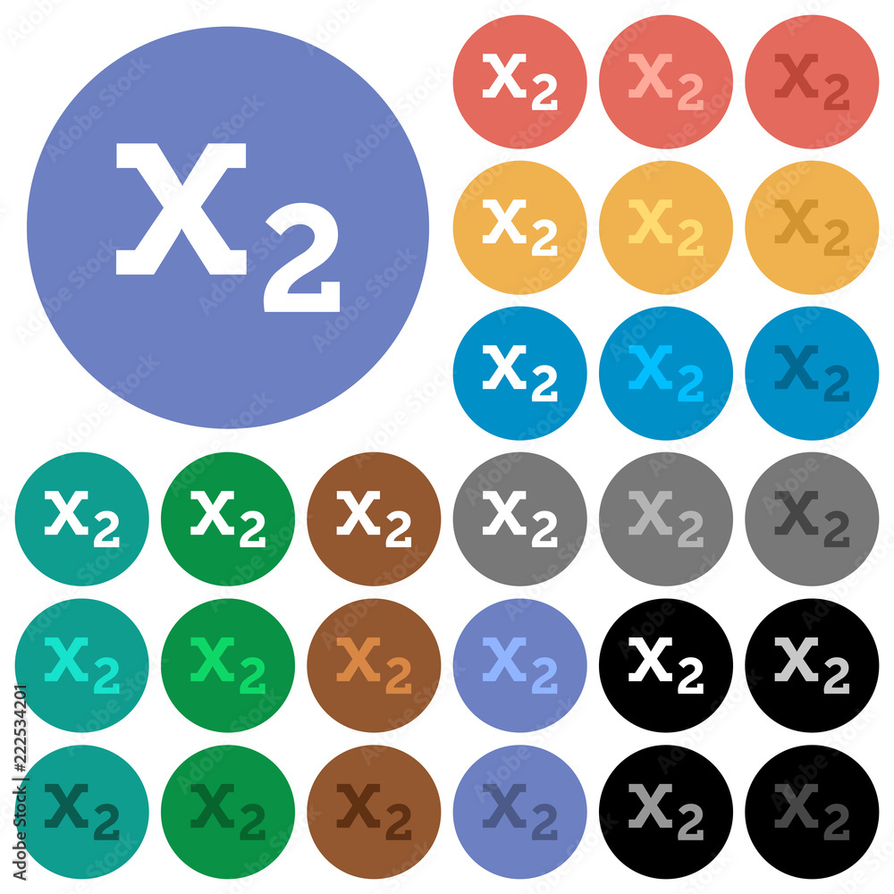 Poster subscript round flat multi colored icons