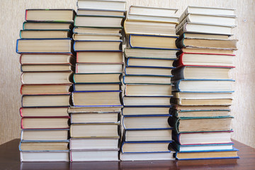 Stack of Used Old Books Background