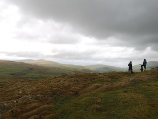 Obraz premium Mountain biking in Wales