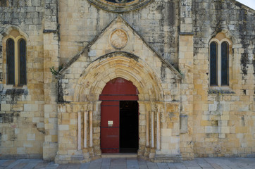 Fototapeta na wymiar Portada de la Iglesia de Santa Maria do Olival, Tomar. Centro de Portugal.