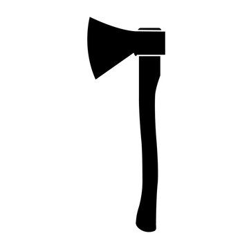 Axe icon, silhouette, logo on white background