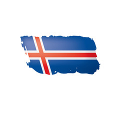 Iceland flag, vector illustration on a white background