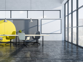 Geometric pattern boardroom interior, poster