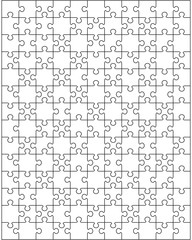 Illustration of separate parts of white puzzle