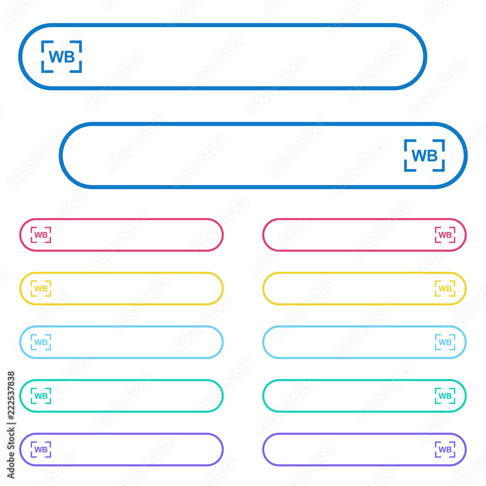 Poster camera white balance setting icons in rounded color menu buttons