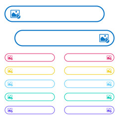 Obraz premium Edit image icons in rounded color menu buttons