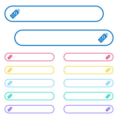 Obraz premium Working remote control icons in rounded color menu buttons