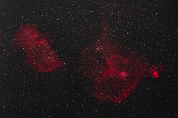 The Heart, Soul, and Fishhead Nebula in the constellation Cassiopeia as seen from Mannheim in Germany. © David Hajnal