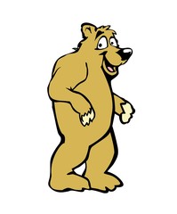 Obraz na płótnie Canvas Standing bear. Color vector flat illustration on white background.
