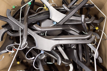 Many hangers are in the box