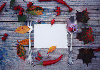 Autumn harvest/ settings table/thanksgiving day background