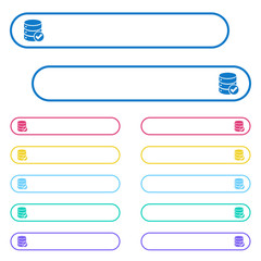 Fototapeta premium Database ok icons in rounded color menu buttons
