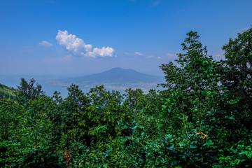 View of Vesuvius from the top of Faito mountain