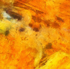 Fototapeta na wymiar Close up oil paint abstract background. Art textured brushstrokes in macro. Part of painting. Old style artwork. Dirty watercolor texture. Modern pattern. Chaotic splashes. Multi-colors design.