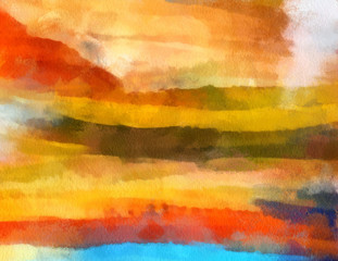 Detailed close-up grunge multi color abstract background. Dry brush strokes hand drawn oil painting on canvas texture. Creative simple pattern for graphic work, web design or wallpaper. 