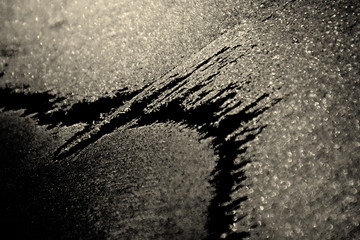 Gefrorener Raureif in Makroaufnahme