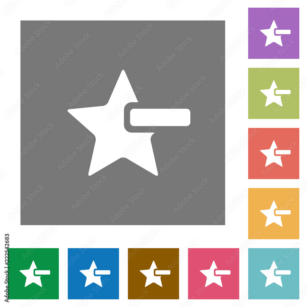 Sticker Remove star square flat icons