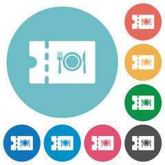 Eating discount coupon flat round icons