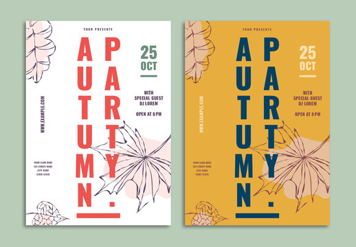 Autumn Party Flyer Layout