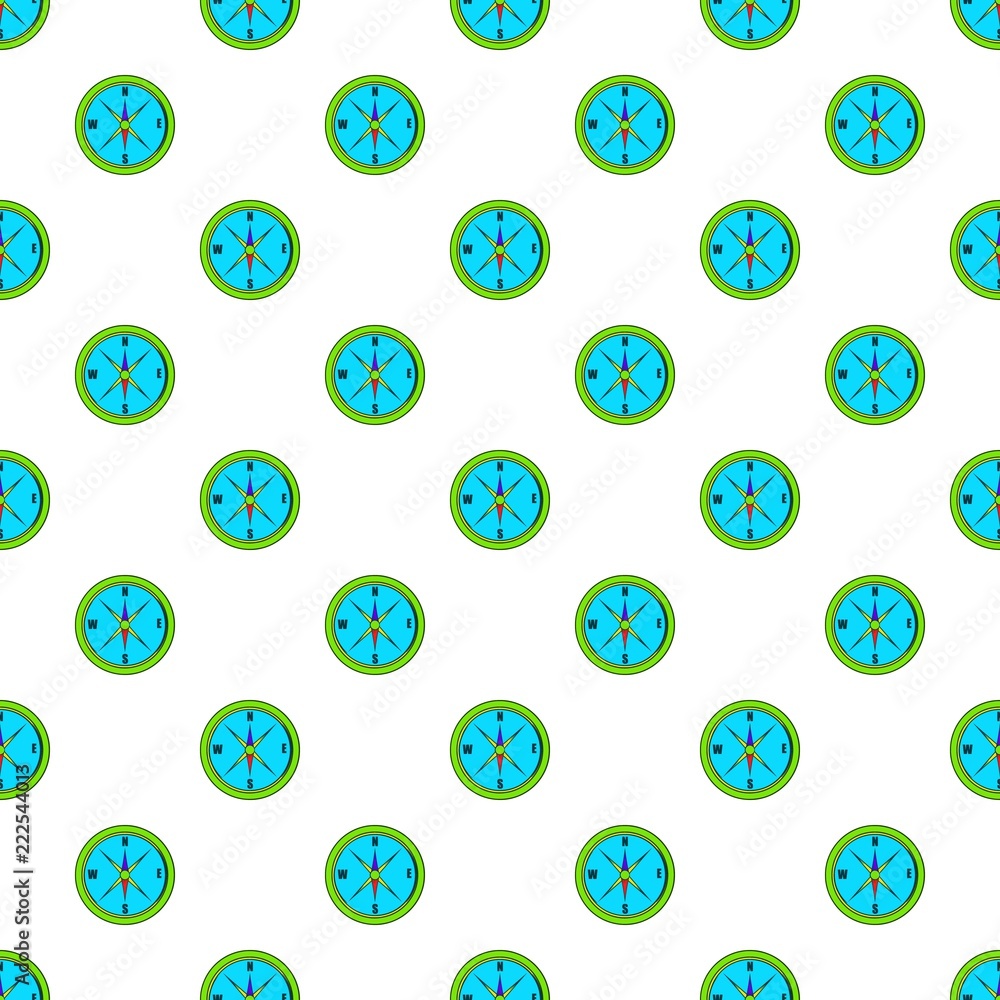 Aufkleber compass pattern. cartoon illustration of compass vector pattern for web