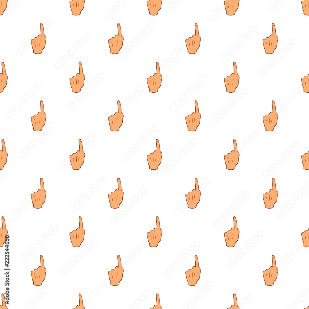 Poster hand points forward pattern. cartoon illustration of hand points forward vector pattern for web