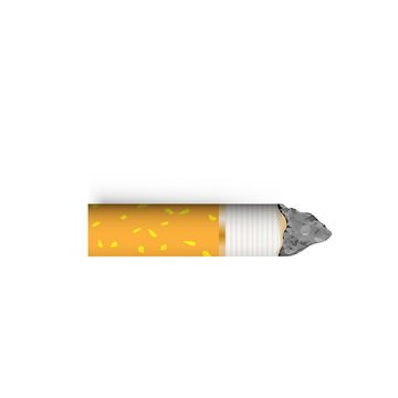 Cigarette butt vector illustration. Nicotine addiction. With drop shadows for any background. Stop smoking concept