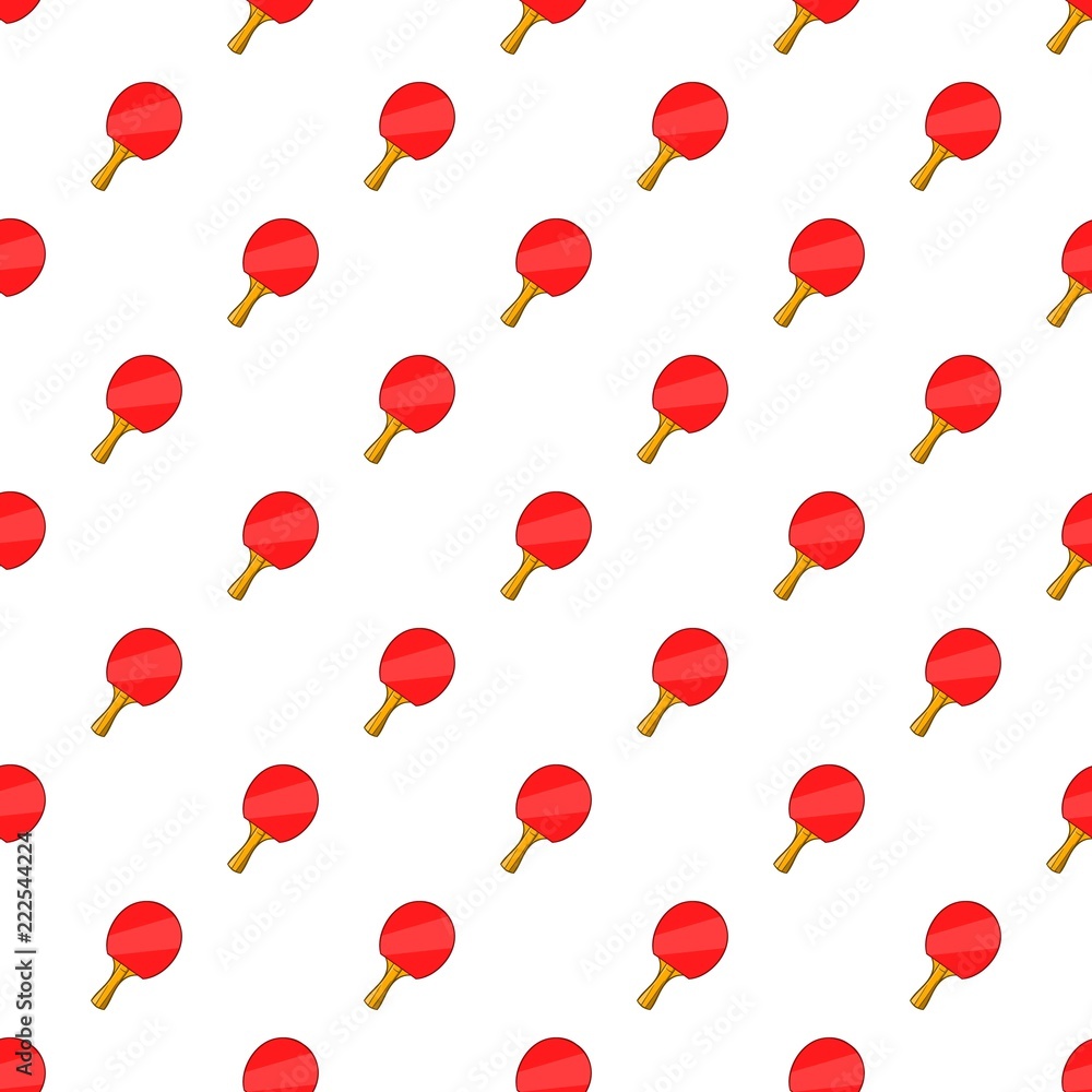Poster table tennis racket pattern. cartoon illustration of table tennis racket vector pattern for web