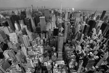 Papier Peint photo Lavable New York Horizon de New York Noir et blanc photo