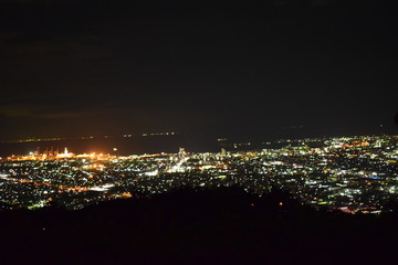 Fototapeta premium 静岡市 梶原山公園 夜景 ライト 港