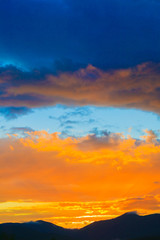 Fototapeta premium Sunset over Mt. Mansfield, VT, USA